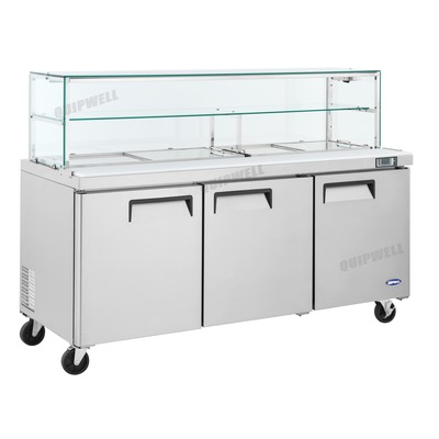 Saladette Salad Prep Bench 3-door Glass Display Fridge SS54G